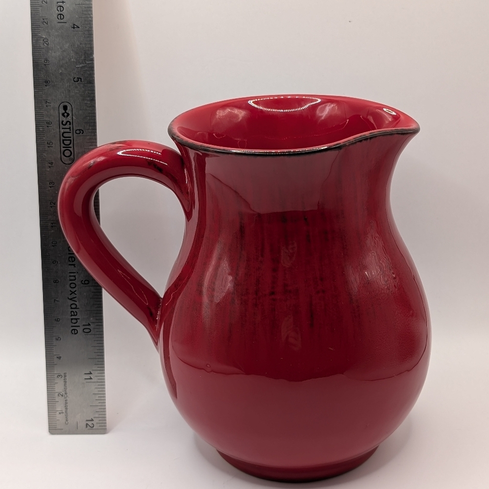 Red Ceramic Pitcher - Picture 6 of 9